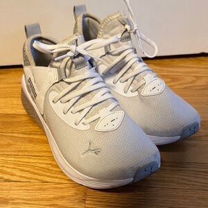 Puma Gray and White Running Shoes